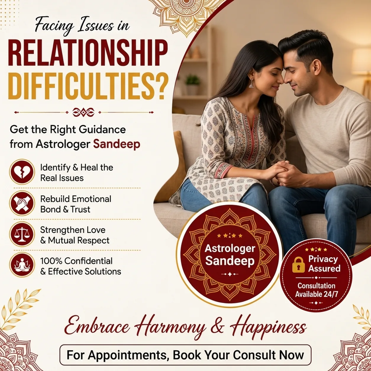 Couple seeking relationship guidance